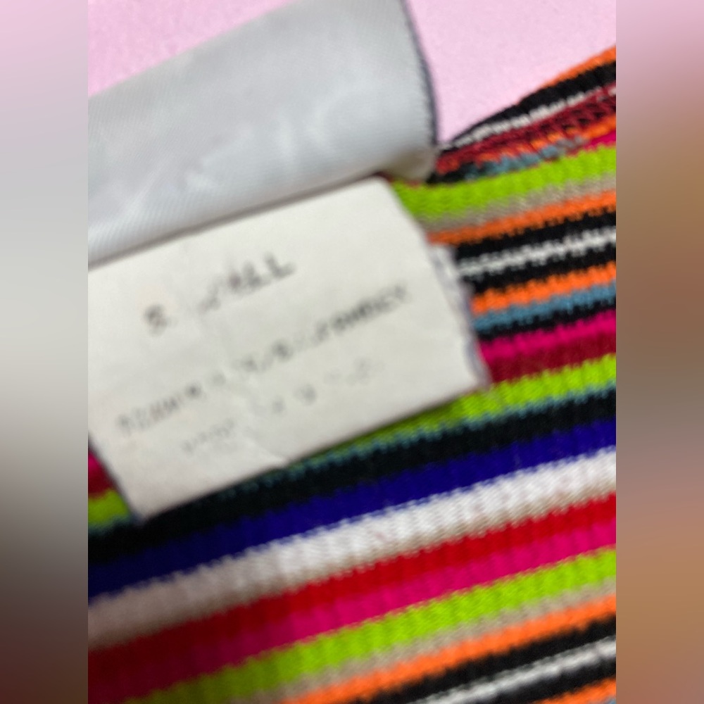 Vintage Multi Basic Editions Rainbow Stripe Long … - image 4